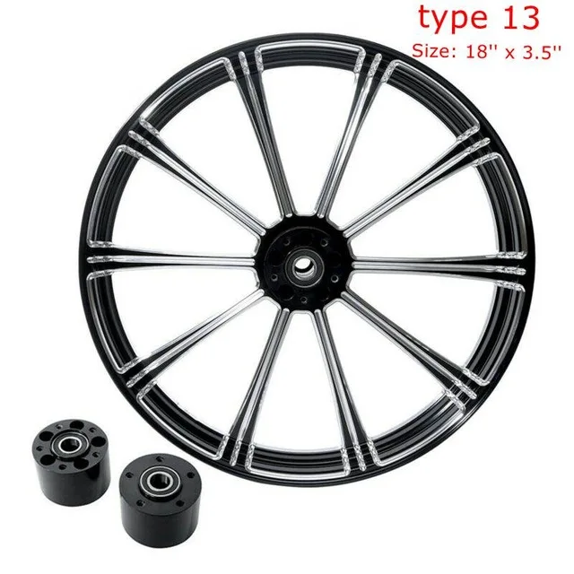 type 13 Мотоцикл 1" 21" 2" 26" CNC передний обод колеса двойной диск W/концентратор для Harley Touring Road King Street Electra Glide 2008- 18 - Цвет: type 13