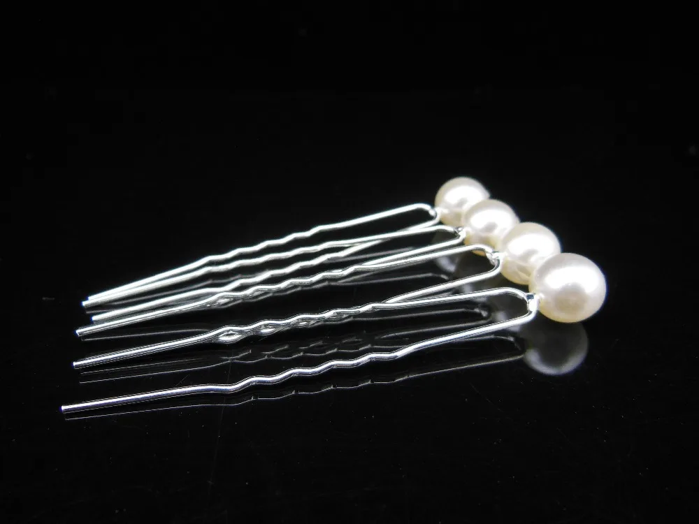 Бесплатная доставка 100 шт./лот цвета слоновой кости жемчужные заколки для волос с