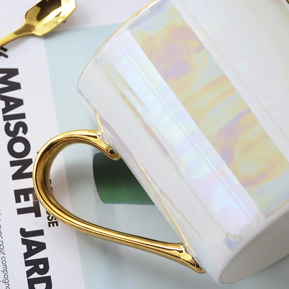 Керамическая кружка для кофе с золотой ручкой 1 шт.|Кружки| |