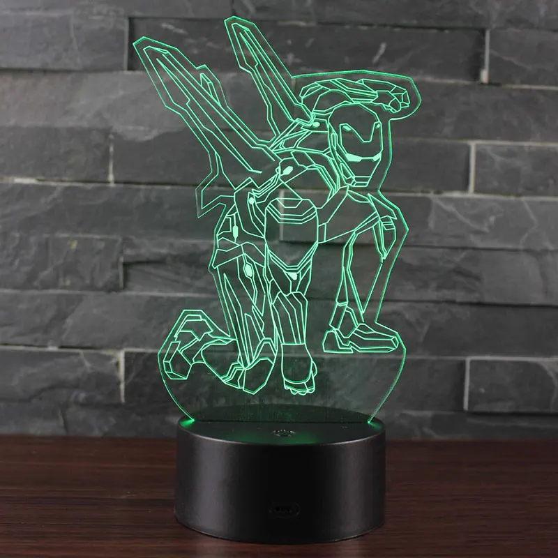 3d-лампа в виде крыла Железного человека светодиодный ночсветильник 7 цветов
