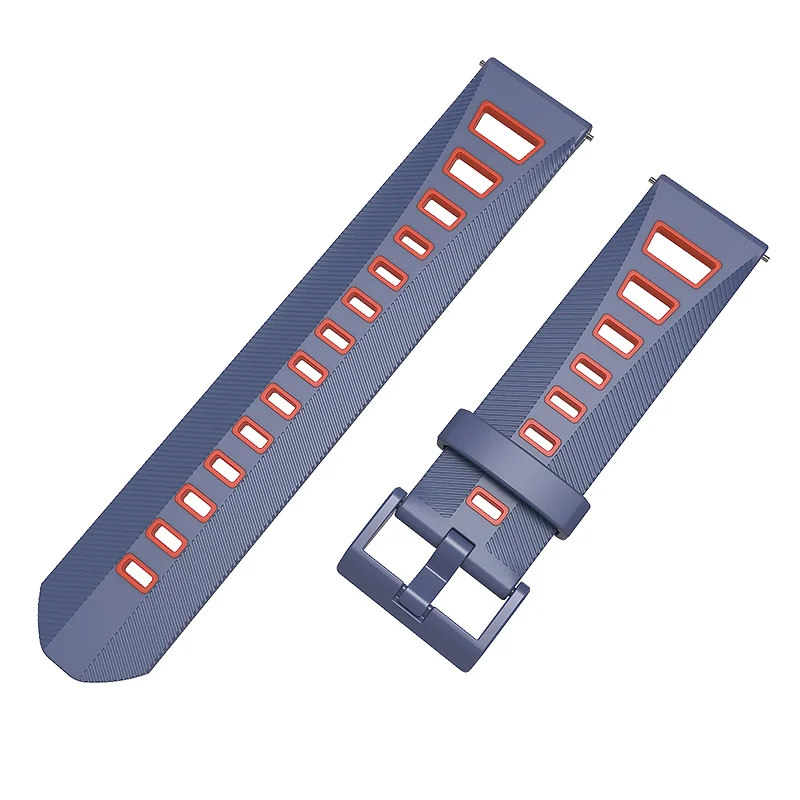 Navy Blue Orange Mijobs силиконовый браслет Amazfit GTS Correa Stratos 2 Smartband 20 мм 22 мм Soprt для Xiaomi Huami Amazfit Bip напульсники - Цвет: Navy Blue Orange