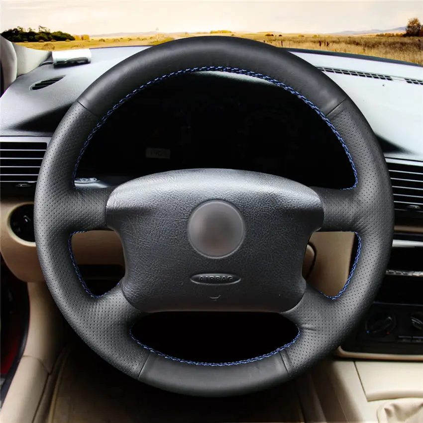 Черный чехол на руль из искусственной кожи для Volkswagen VW Golf 4 IV Passat B5 вариант