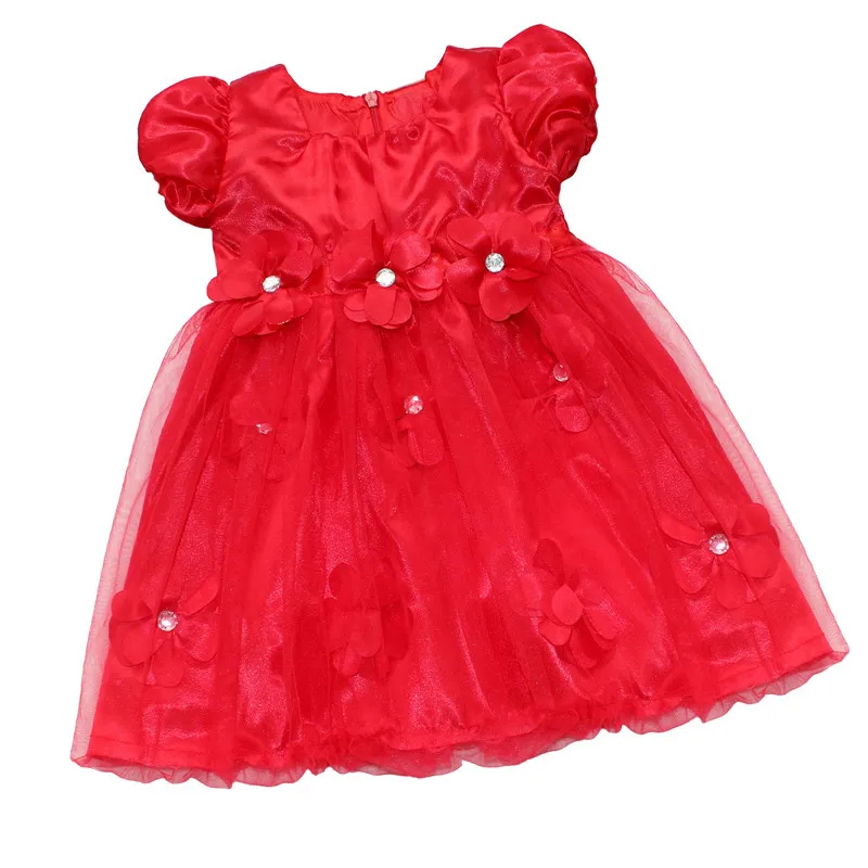 Toddler Baby Girl Dress Christmas Red Petals Costumes Princess Dresses 1 Year Birthday Gift Kids Party Wear | Мать и ребенок