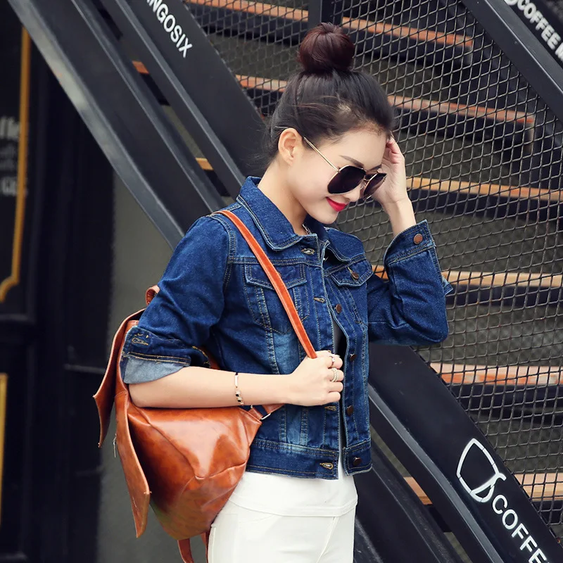 2017 Новинка осени дамы джинсовые случайные дизайн одежды лацкан высокое качество