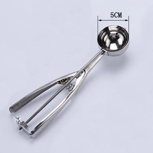 medium size 4 см/5 см/6 см совок для мороженного Нержавеющая сталь мороженое ложкой круглый Черпак для фруктов ложка для арбуза Кухня инструменты для приготовления пищи - Цвет: medium size