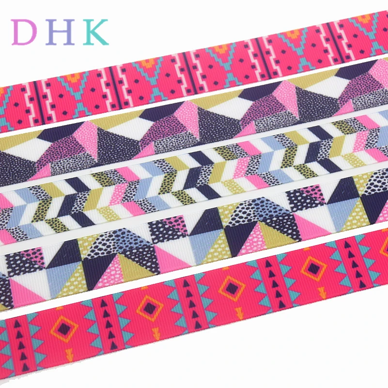DHK 7/8'' 5yards tribal plaid printed grosgrain Ribbon Accessory hairbow headwear decoration Wholesale OEM C1648 | Дом и сад