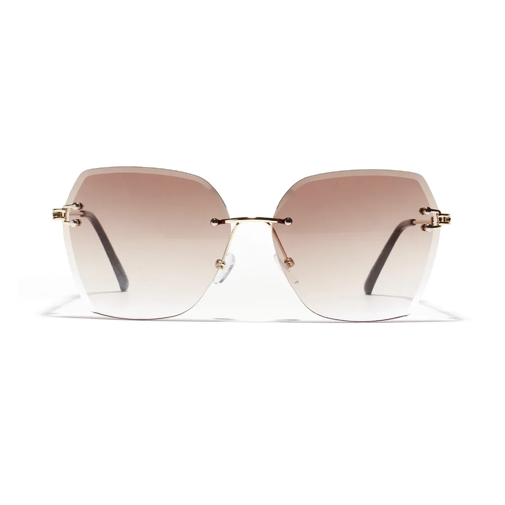 Женские солнцезащитные очки без оправы с прозрачными линзами Большие Квадратные