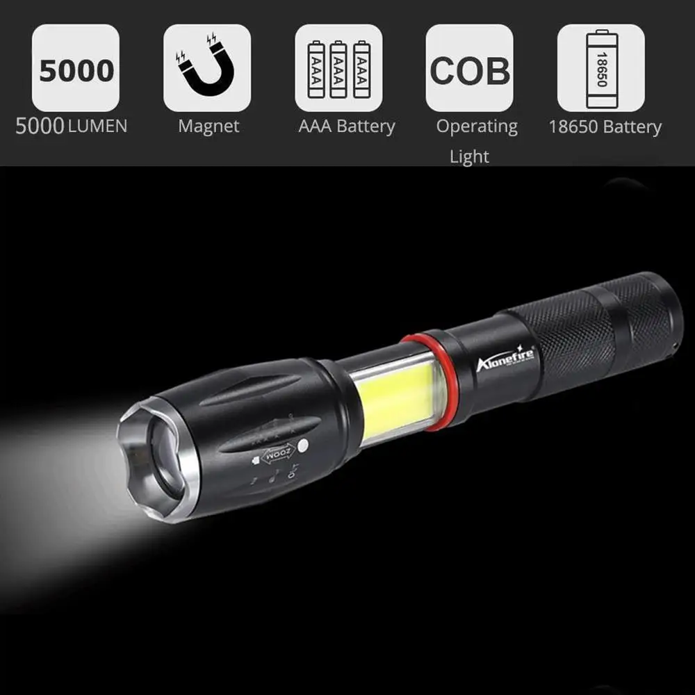 AloneFire G701 Многофункциональный светодиодный фонарик 5000 люменов CREE XML T6 фонарь