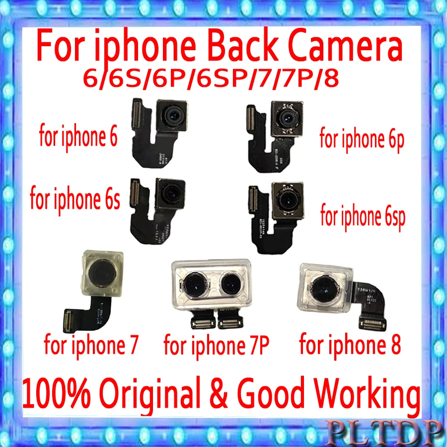 100% протестирован для iPhone 6 Plus 6S 7 8 X XR XS MAX Модуль задней камеры гибкий кабель с флэш