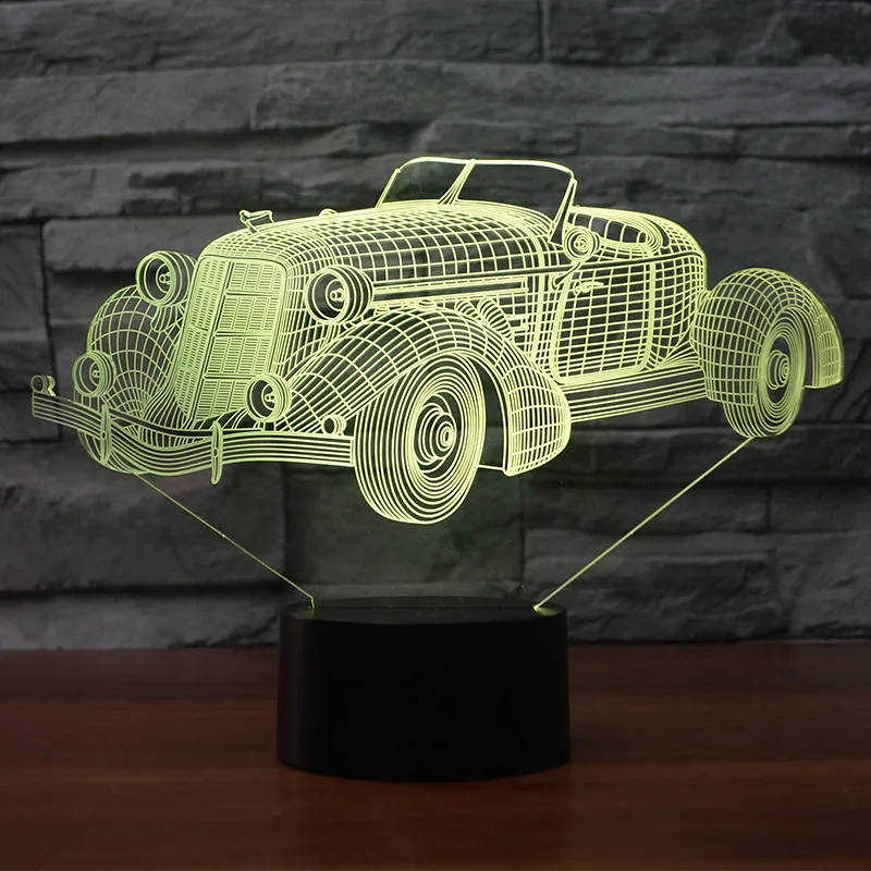 3D auburn speedster дизайн автомобиля Красочный ночник 7 цветов сенсорный переключатель Поддержка USB для детей и взрослых