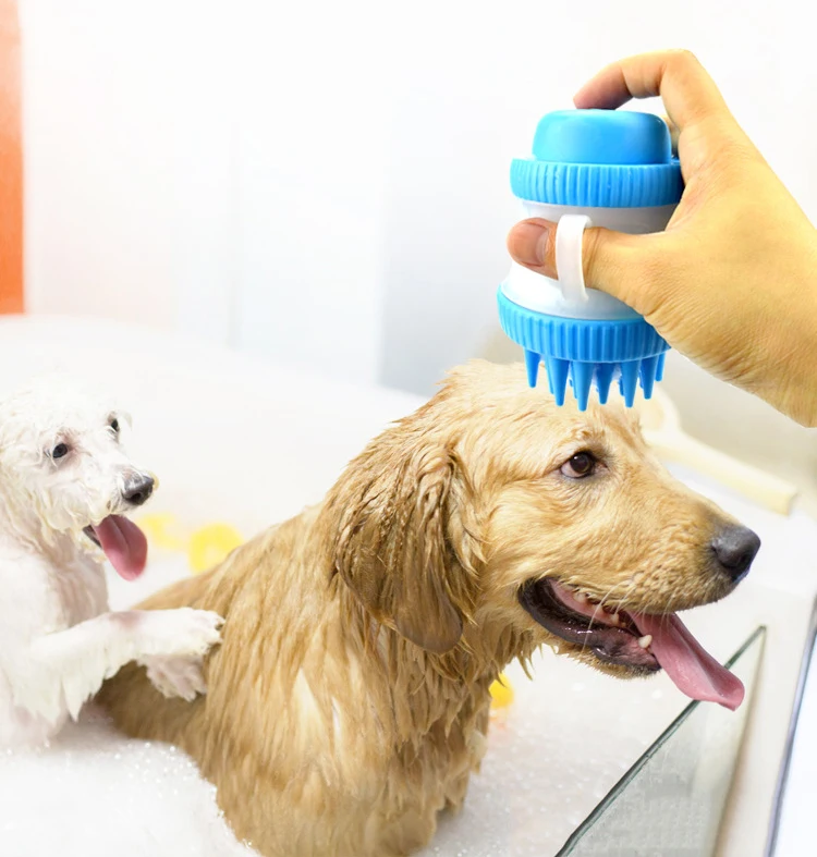 PETASIA Pet Bath Brush Clean Massage Comb Silicone Pet Supplies Bathing Cat Dog Foam Brush For Small Big Dogs Grooming Comb