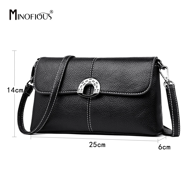 MINOFIOUS Brand Women PU Leather Flap Shoulder Bag Fashion Casual Panelled Messenger Bags Female Solid Hasp Crossbody | Багаж и сумки