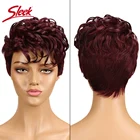 Гладкие бразильские романтические волнистые человеческие волосы Remy, не кружевные передние человеческие волосы парики для чернокожих женщин, перруке Cheveux Humain