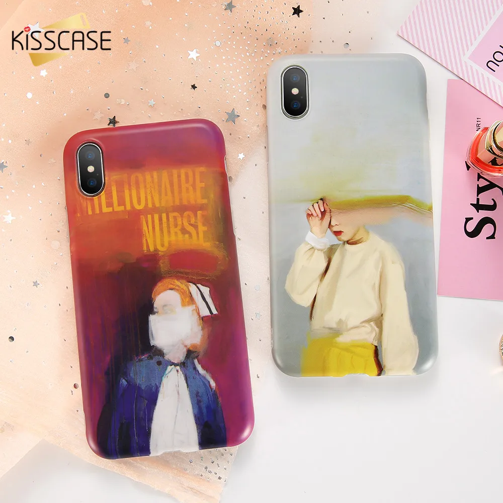 KISS Чехол рисунок imd чехол для iPhone 8 Plus мягкий TPU s X XR XS Max 6 6s 7 телефона Coques |