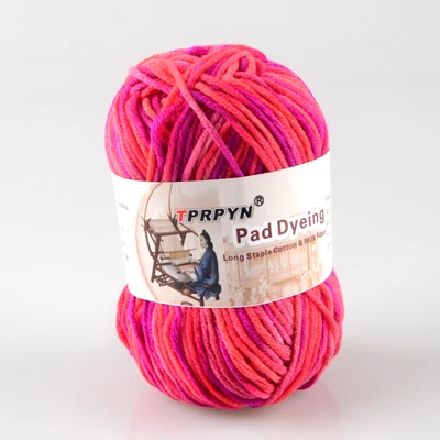 16 purple red camou TPRPYN 12 шт = 600 г причудливая пряжа смешанных цветов Меланжевая нить струны хлопок смешанная пряжа красивая для ручного вязания свитер - Цвет: 16 purple red camou