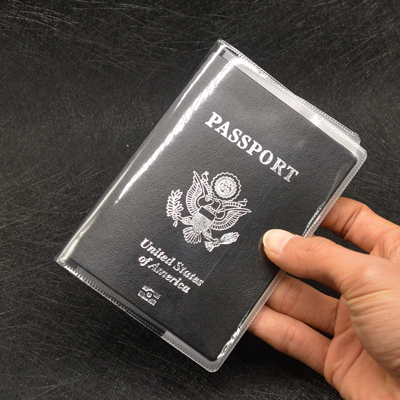 Фото Transparent Passport Cover Wallet PVC Waterproof Dirt Pasport Holder Women Travel Passaporte Credit ID Card Holder Organizer Bag №1