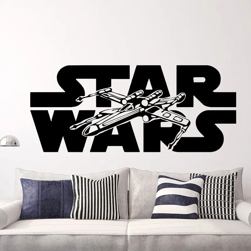 Звездные войны, Наклейки на стены Xwing, виниловые наклейки на стену, боец, для детей, для детской комнаты, для детской комнаты, спальни, офиса, Декор, окно, в общежитии, Фреска A126