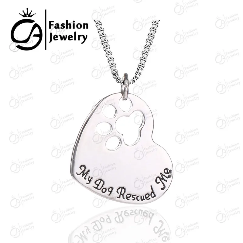 Моя собака спасла меня лапа Собака Любовник животное кулон ожерелье