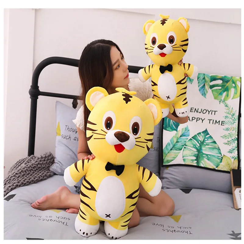 25-45cm Soft Stuffed Animals Lying Tiger Plush Toys Pillow Lion Peluche Kawaii Leopard Doll Girl For Children | Игрушки и хобби