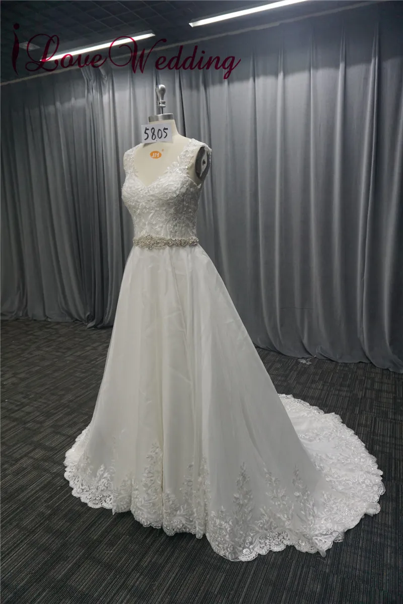 ILoveWedding настоящая фотография элегантное платье с v образным вырезом кружевными