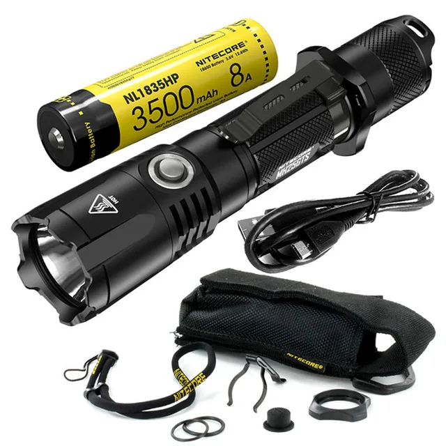 Красный NITECORE MH25GTS USB Перезаряжаемый фонарик комплект CREE XHP35 HD max 1800 люмен факел луч бросок 304 м с 18650 батареей - Испускаемый цвет: Красный