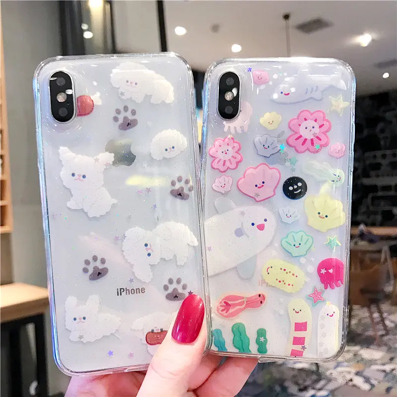Чехол для телефона Sinocom Handa с мультяшным рисунком s для iPhone 11 чехол XS Max XR XS X 6S 7 8Plus Ультратонкий Мягкий Прозрачный чехол из ТПУ с облаками