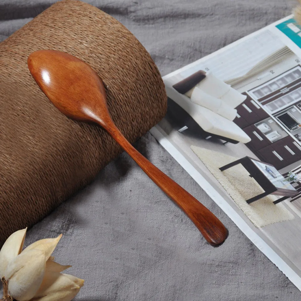 Примитивная деревянная ложка с длинной ручкой кухонные инструменты для