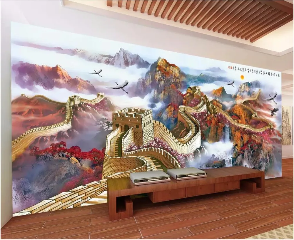 Настенные 3D-обои на заказ обои с изображением Великой стены Wanli ландшафта в