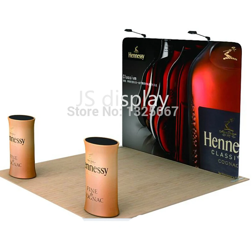 10 футов прямой Натяжной тканевый тюбик выставочный стенд всплывающий Стенд