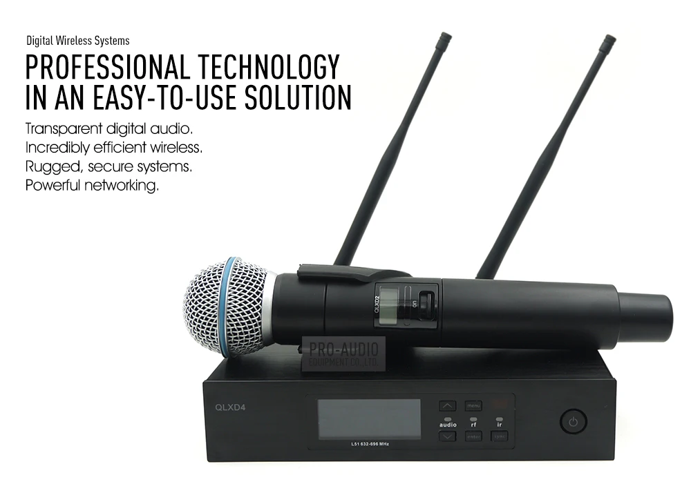 ZMVP QLXD4 UHF профессиональный беспроводной микрофон системы с BETA58 QLX ручной передатчик для сцены живой вокал караоке речи