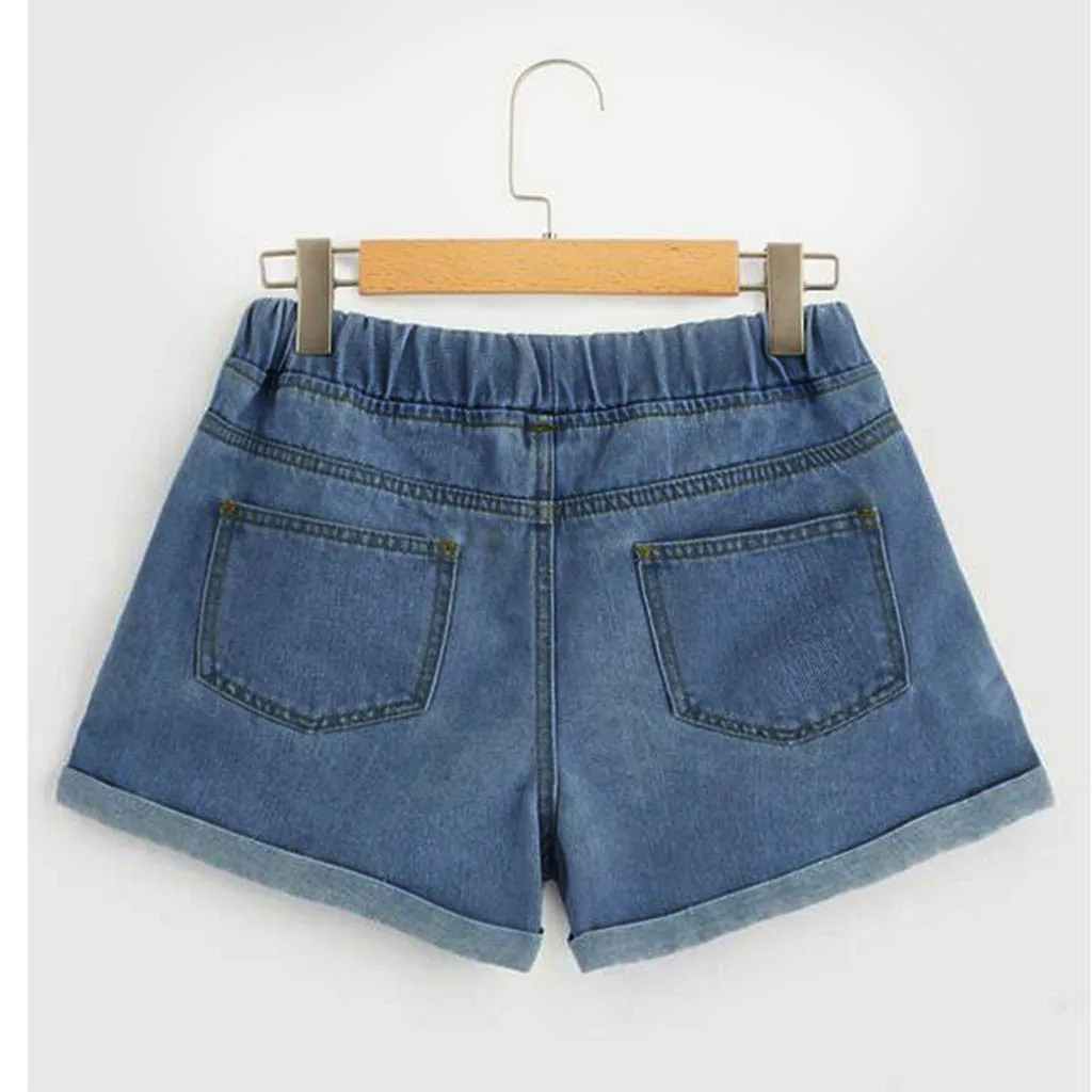 Женские джинсы со средней посадкой рваные обтягивающие бандажные шорты