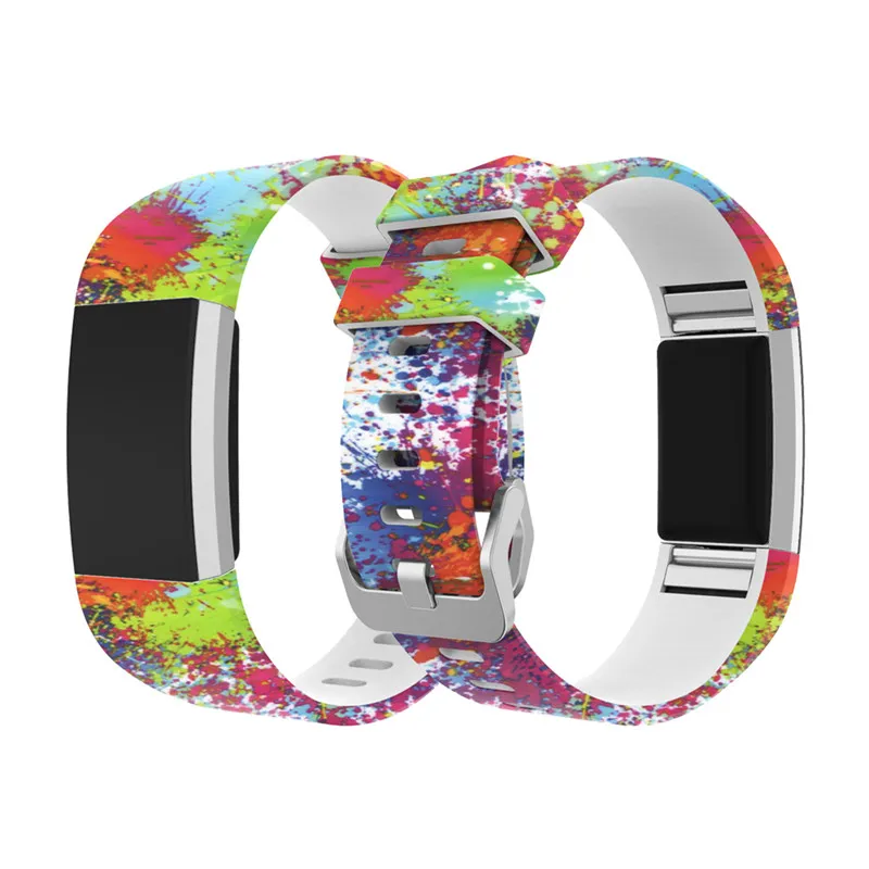 Силиконовый ремешок для часов Fitbit Charge 2 с рисунком из мультфильма, сменный ремешок с милым цветочным узором, браслет для Fit bit Charge2