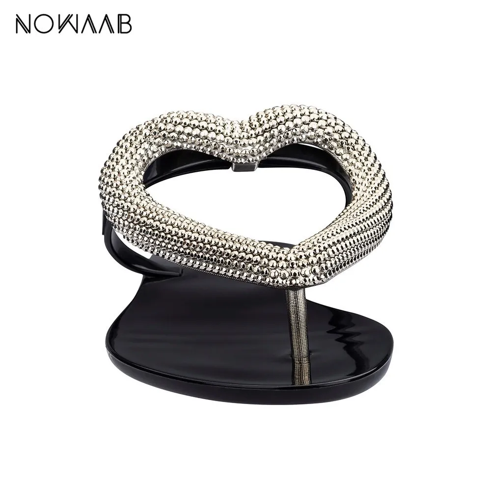 Женские сандалии на плоской подошве morazora черные или белые желе в форме сердца