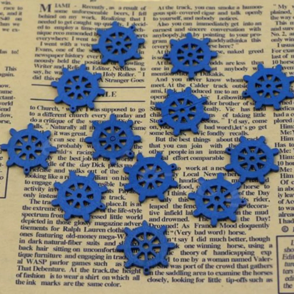 50Pcs Mini Anchor Wooden Buttons Nautical Sea Wheel Craft Sewing Widget Mixed Color Scrapbook Tools | Дом и сад