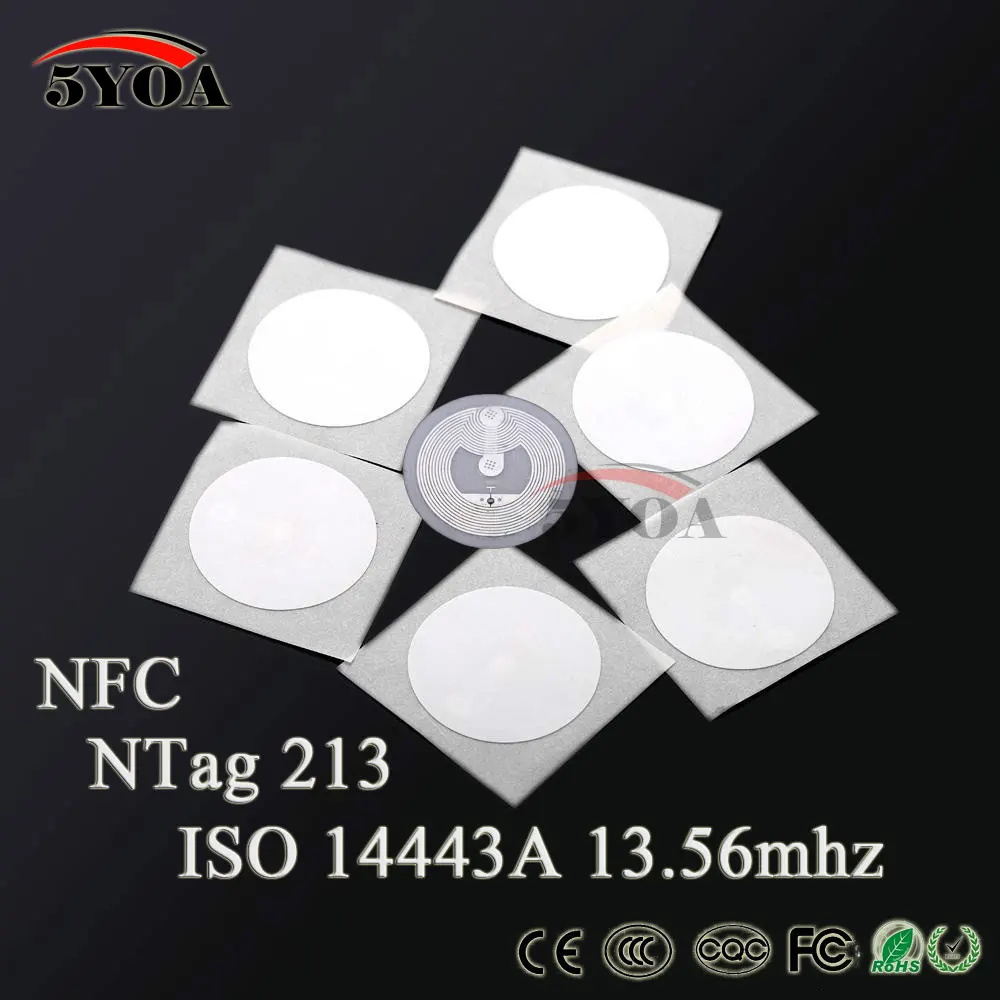 

500pcs NFC TAG Sticker 13.56MHz 213 Universal Label RFID Tag Key Tags llaveros llavero Token Patrol Ultralight