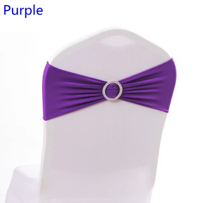 Эластичный стул фиолетового цвета из спандекса с круглой пряжкой|chair sashes|sashes for