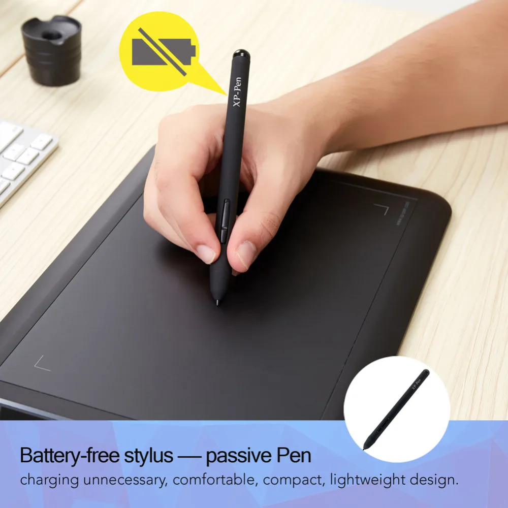 Графический планшет для рисования XP PEN Star 02 с рабчей облостью 8&quot x 5&quot и горячими