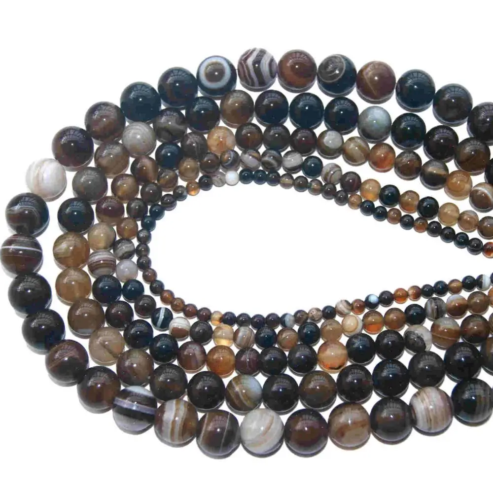 Coffee Striped agate 4, 6, 8, 10 мм смесь природных камней Агаты бирюзы свободные каменные бусины для DIY изготовления браслета ожерелье ювелирные изделия - Цвет: Coffee Striped agate