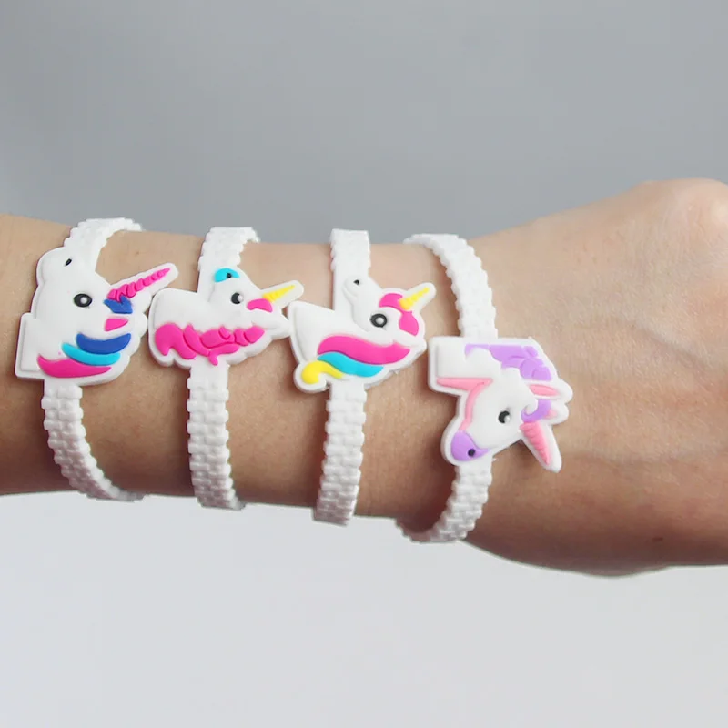 Unicorn Party Bracelet Key Chain Birthday Decorations Kids Gift Unicornio Buckle Wristband Baby Shower Supplies | Дом и сад