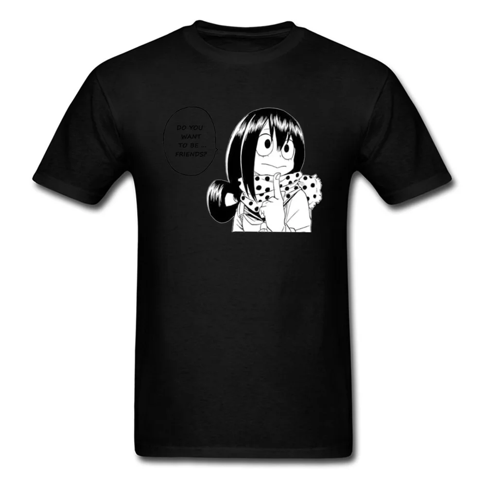 

My Hero Academia Froppy Anime Manga Tshirt Ahegao Zero Two Waifu Round Neck 100% Cotton Mens Top T-shirts Japanese Comic