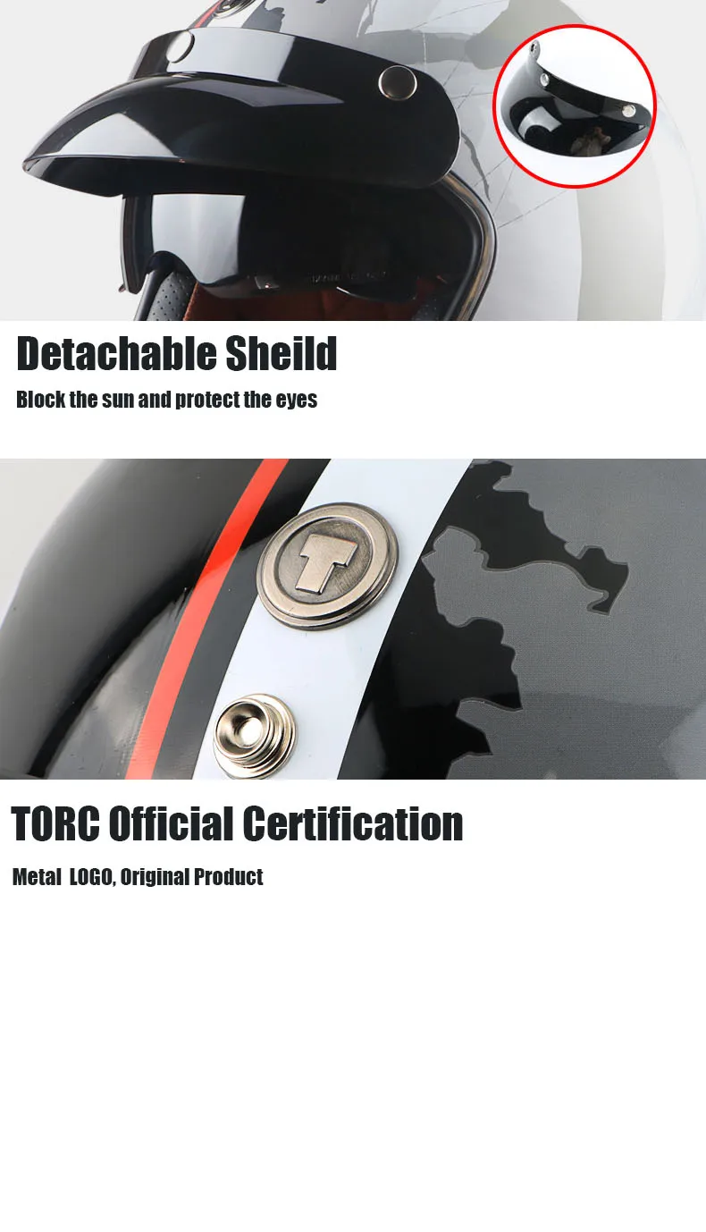 TORC T57 винтажный шлем moto rcycle с открытым лицом 3/4 шлем с внутренним козырьком moto cross jet Ретро capacete мотоциклетный шлем ECE