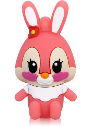 Usb флешка 2,0, мини-флешка с изображением голубого кролика, 4 ГБ, 8 ГБ, 16 ГБ, 32 ГБ, 64 ГБ, флеш-карта памяти, 128 ГБ, usb флеш-накопитель - Цвет: Pink