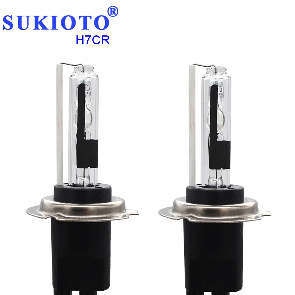 SUKIOTO быстрая яркая H7C xenon H7CR 6000K металлическая основа HID ксеноновая лампа 35 Вт 55 Вт AC короткая трубка H7 C H7C-R для HID комплект ксенонового балласта