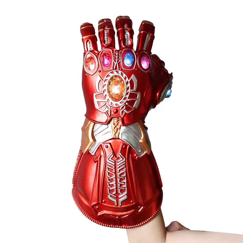 Endgame Thanos Pvc LED Gloves Iron Man Infinity Gauntlet Cosplay action figures Marvel Superhero Party Props toys