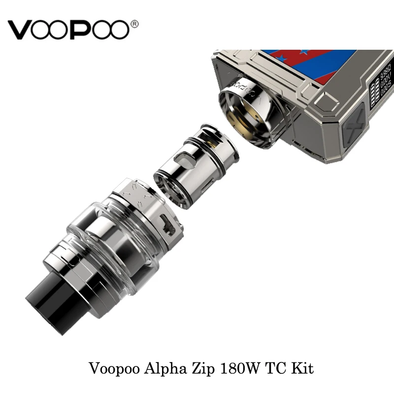 Электронные сигареты Voopoo Alpha Zip 180 Вт TC Kit Maat Tank 4 мл Mesh Coil GENE. Fit Chip питается от
