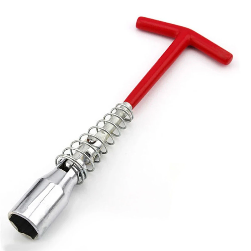 16mm Auto Car T-Handle Joint Spark Plug Socket Wrench Remover Installer Tool Red+Silver |
