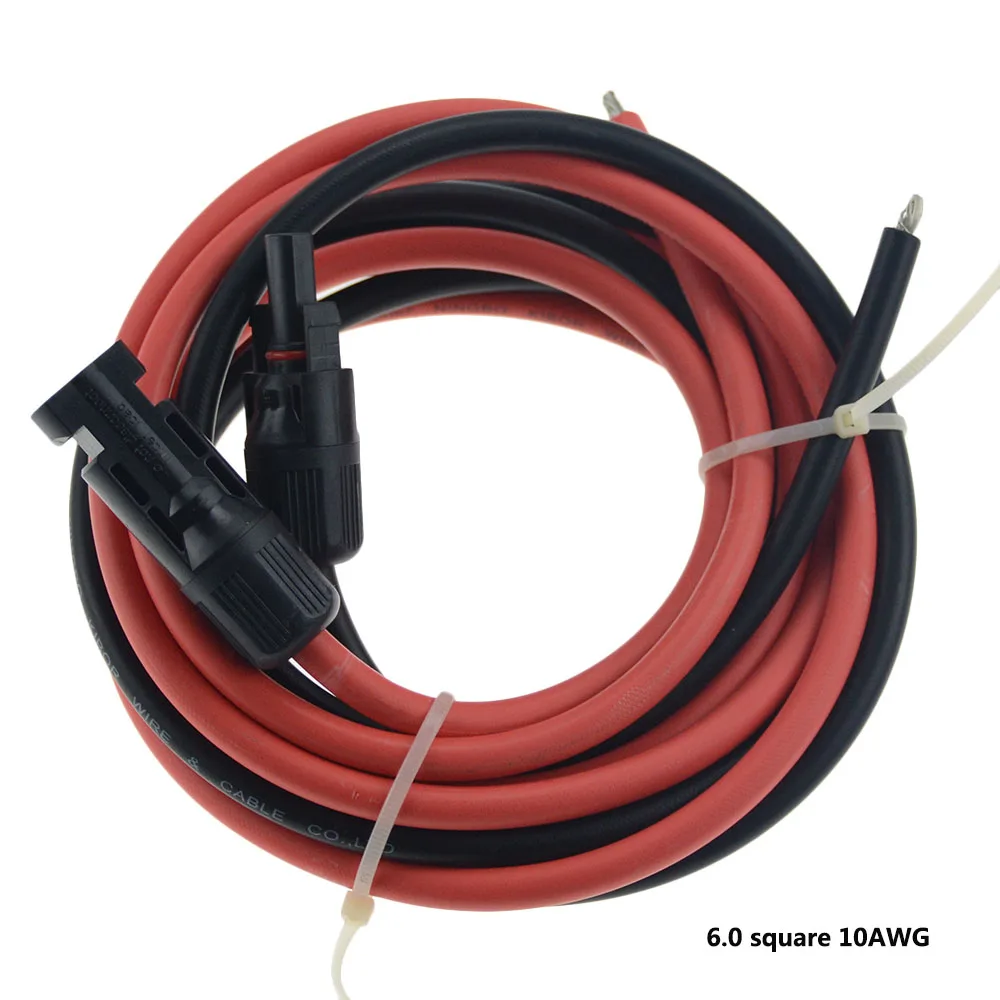 1 пара удлинитель для панели солнечных батарей медный провод черный и красный с