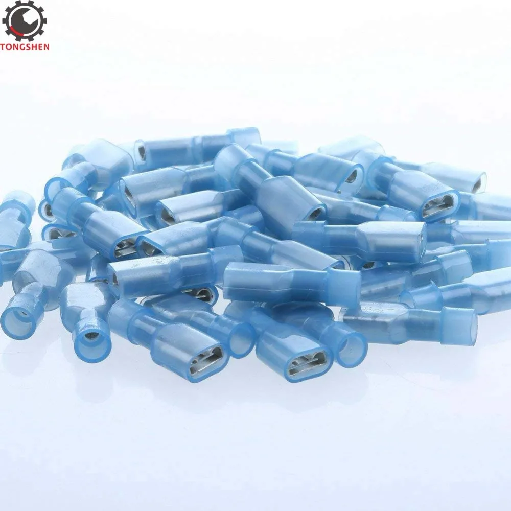 

60pcs Blue 16-14 Gauge Nylon Fully Insulated Female Spade Connector Quick Disconnect Wire Spade Crimp Connectors Terminal
