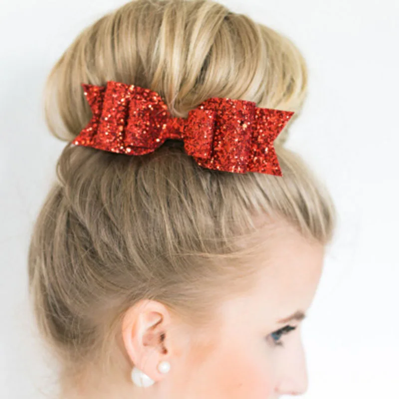 Женские блестящие заколки для волос с большим бантом