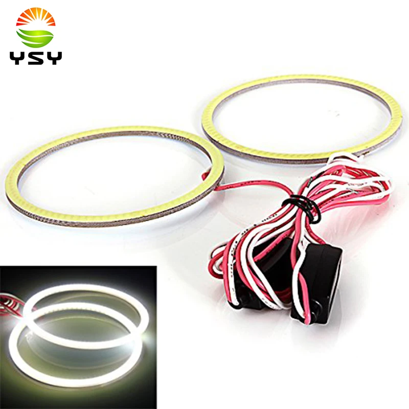 2 пары 4 шт. 80 мм удара Ангельские глазки Белый автомобилей angel Eye COB круг света фар